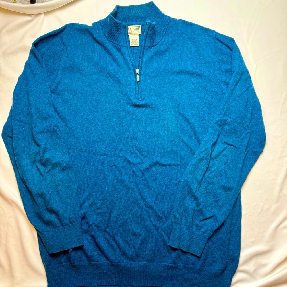 L.L. Bean Men's 1/4 Zip Long Sleeve Pullover Casual Sweater Size XL Tall